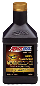 AMSOIL Signature Series 0W-30 Motor Oil for superior engine protection, fuel economy, and extended drains up to 35,000 miler or 1 year.